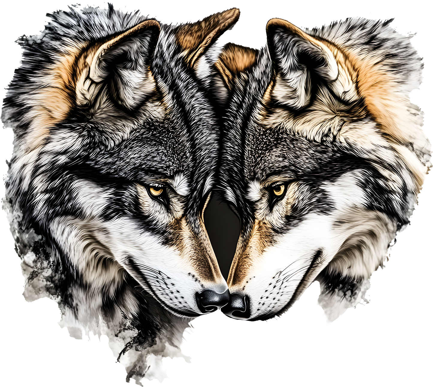 DTF Transfer – Wolf Couple Multi Sizes (AN-WL002)