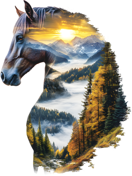 DTF Transfer – Horse Scene Multi Sizes (AN-HR001)