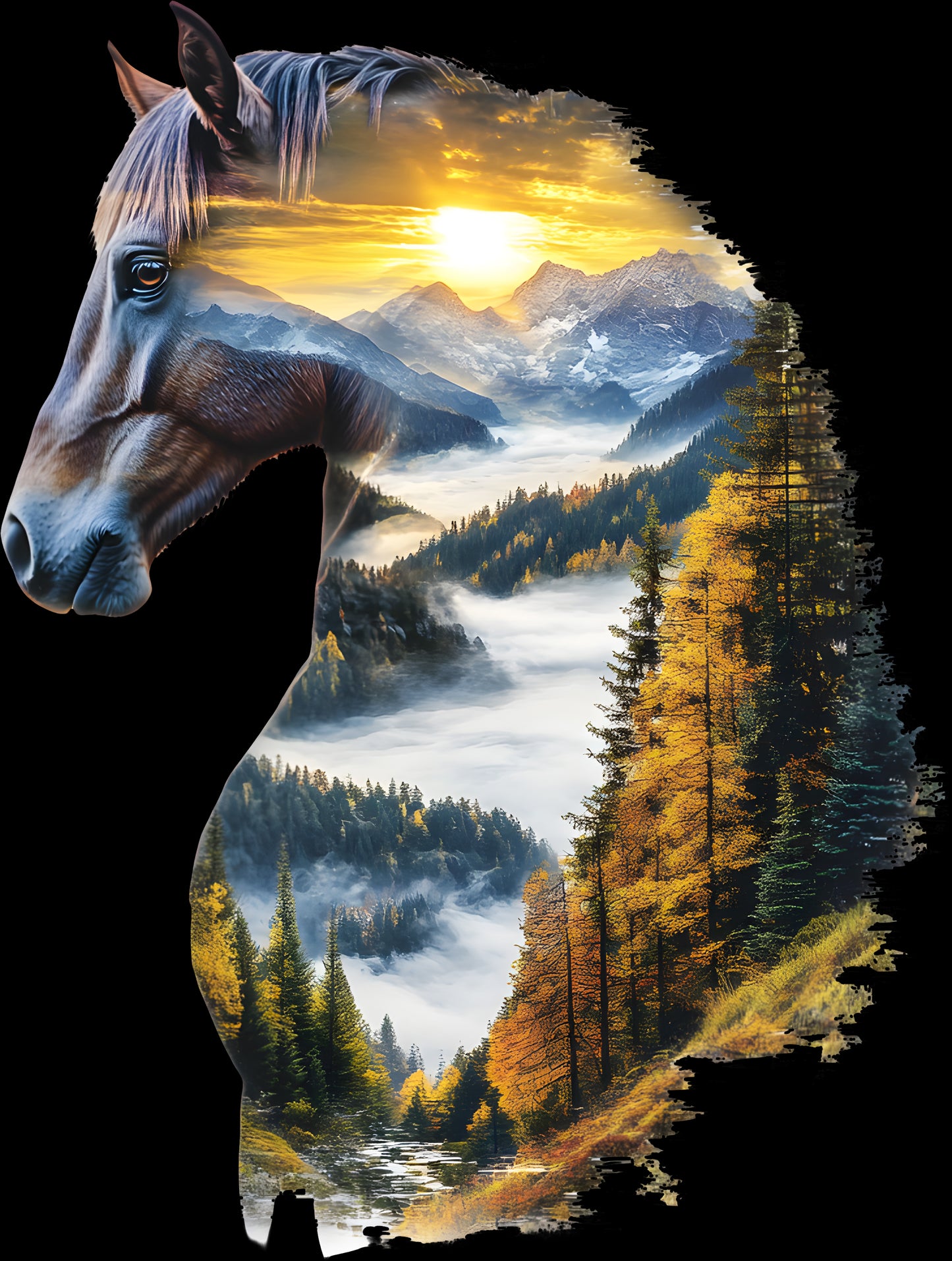DTF Transfer – Horse Scene Multi Sizes (AN-HR001)