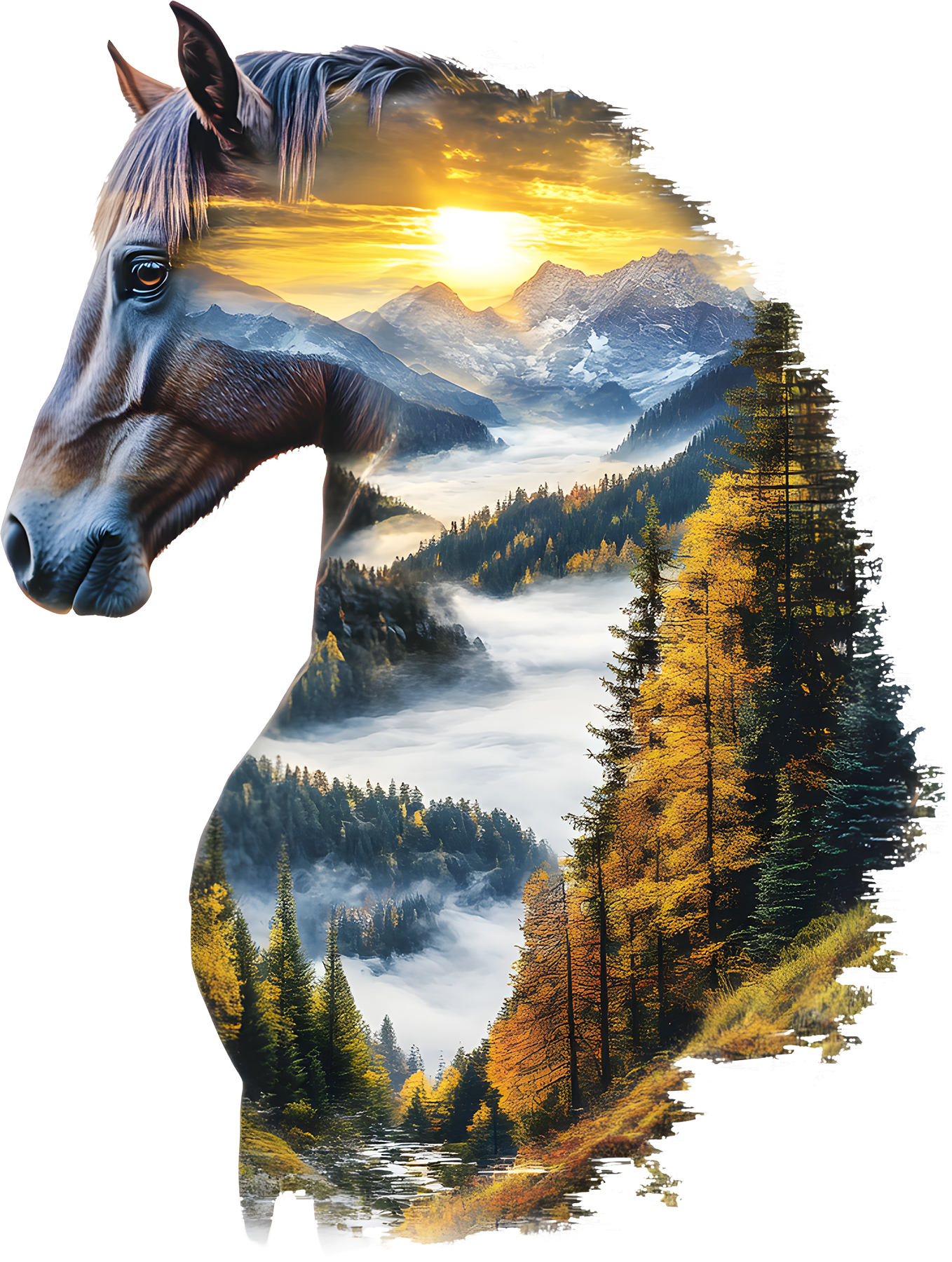 DTF Transfer – Horse Scene Multi Sizes (AN-HR001)