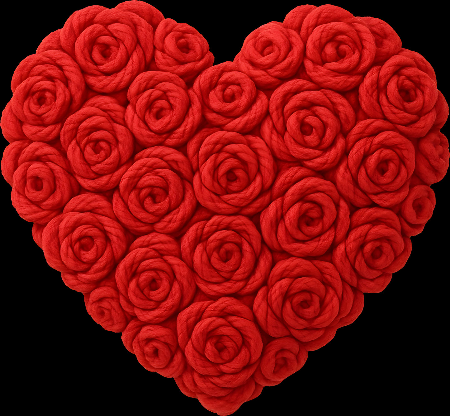 DTF Transfer – DP Yarn Rose Heart Multi Sizes