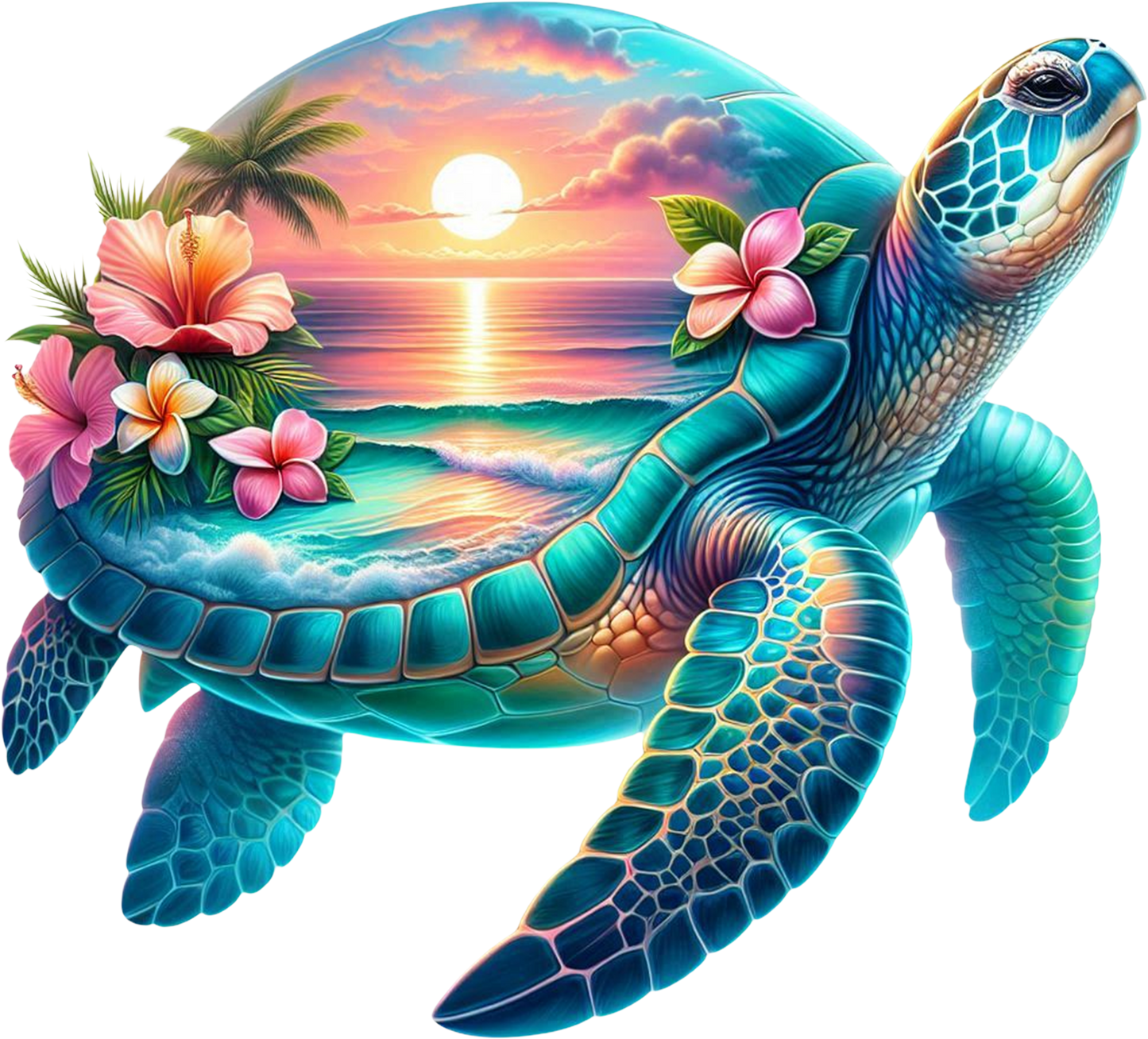 DTF Transfer – DS Sunset Turtle B Multi Sizes