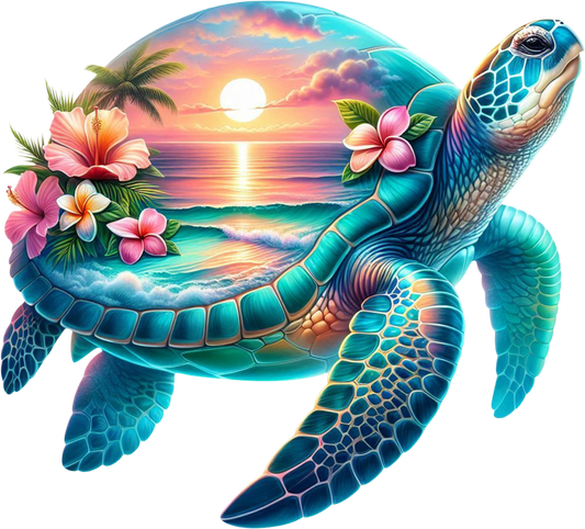 DTF Transfer – DS Sunset Turtle B Multi Sizes