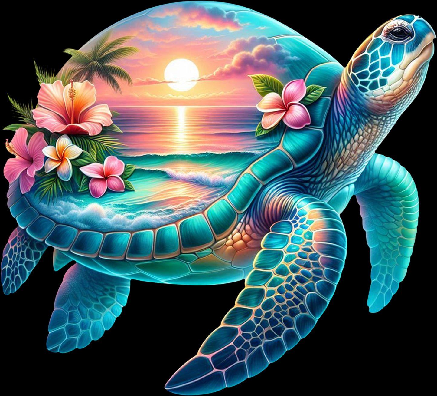 DTF Transfer – DS Sunset Turtle B Multi Sizes
