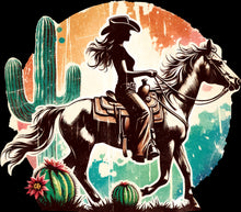 Load image into Gallery viewer, DTF Transfer – DU Cowgirl Horse Multi Sizes
