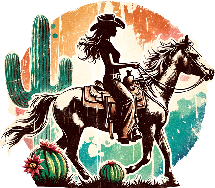 DTF Transfer – Cowgirl Horse Multi Sizes (CO-CG002)