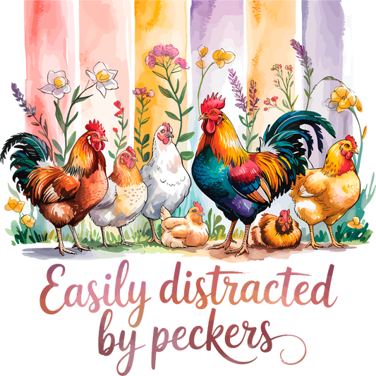 DTF Transfer – Chickens Distraction Multi Sizes (AN-CH002)