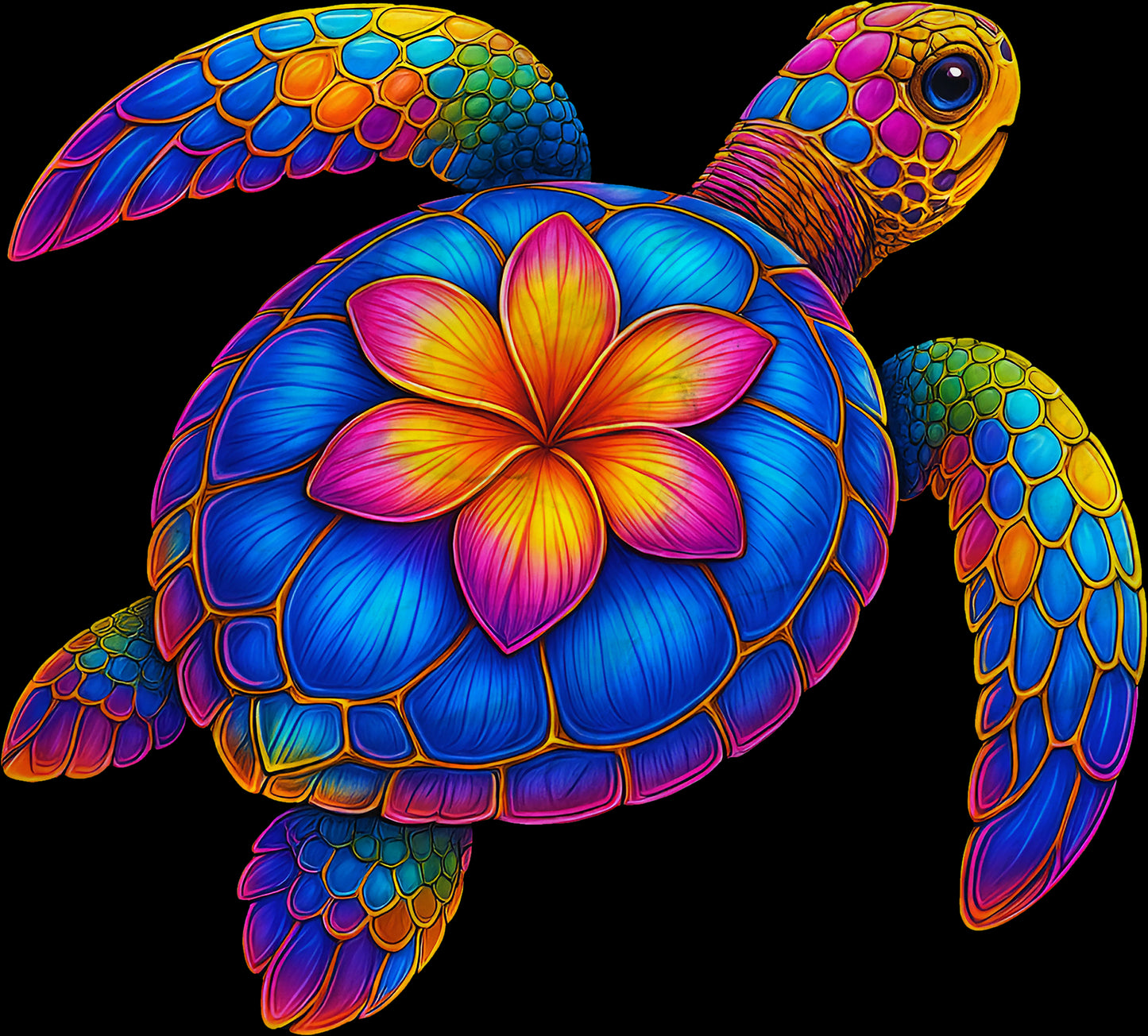 DTF Transfer – Tropical Turtle Multi Sizes (AN-TR001)