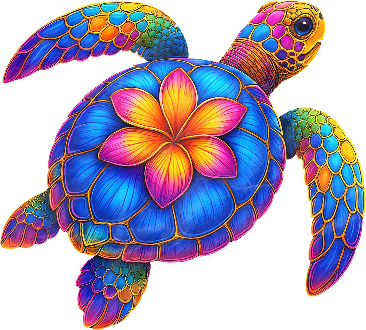 DTF Transfer – Tropical Turtle Multi Sizes (AN-TR001)