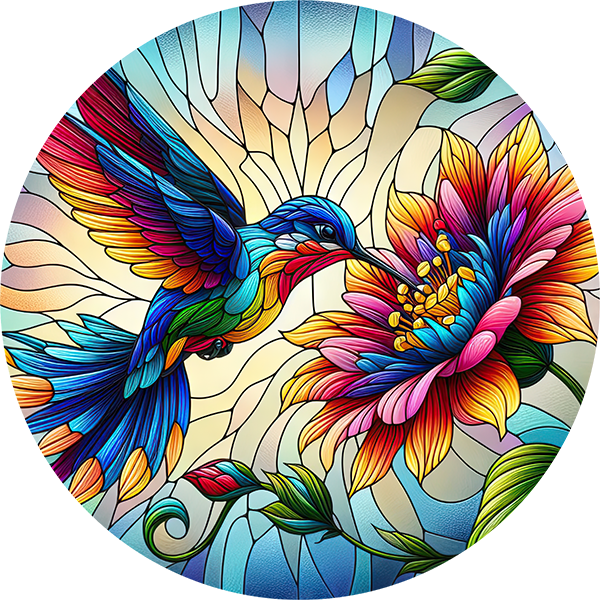 DTF Transfer – Glass Humming Bird Multi Sizes (AN-HU001)