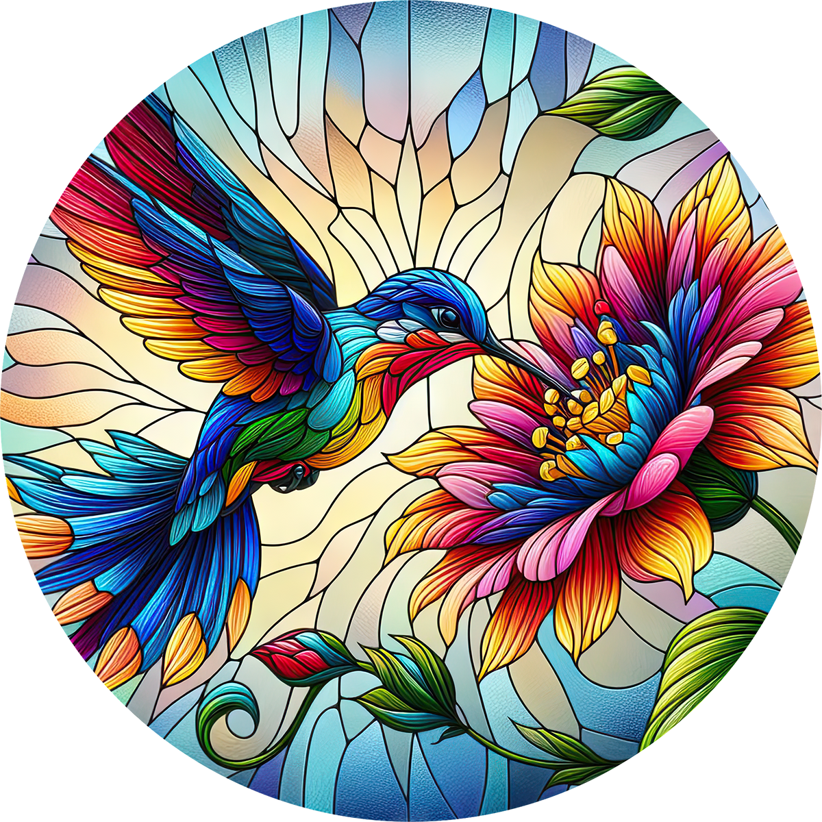 DTF Transfer – Glass Humming Bird Multi Sizes (AN-HU001)