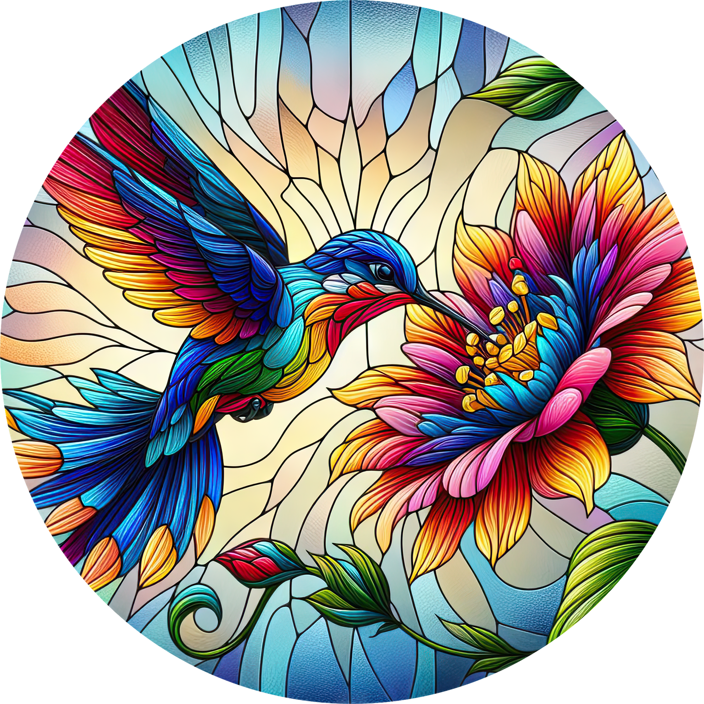 DTF Transfer – Glass Humming Bird Multi Sizes (AN-HU001)
