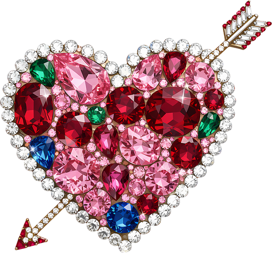 DTF Transfer – EB Gem Arrow Heart Multi Sizes