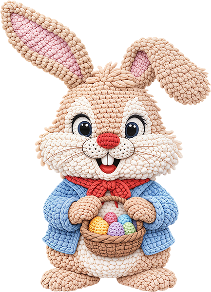 DTF Transfer – EF Easter Yarn Bunny Multi Sizes