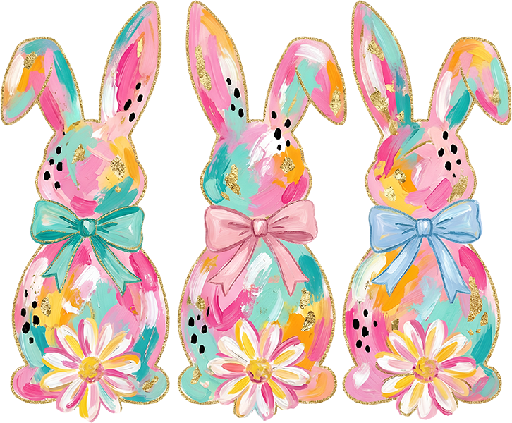 DTF Transfer – EG Bunnies Paint Multi Sizes