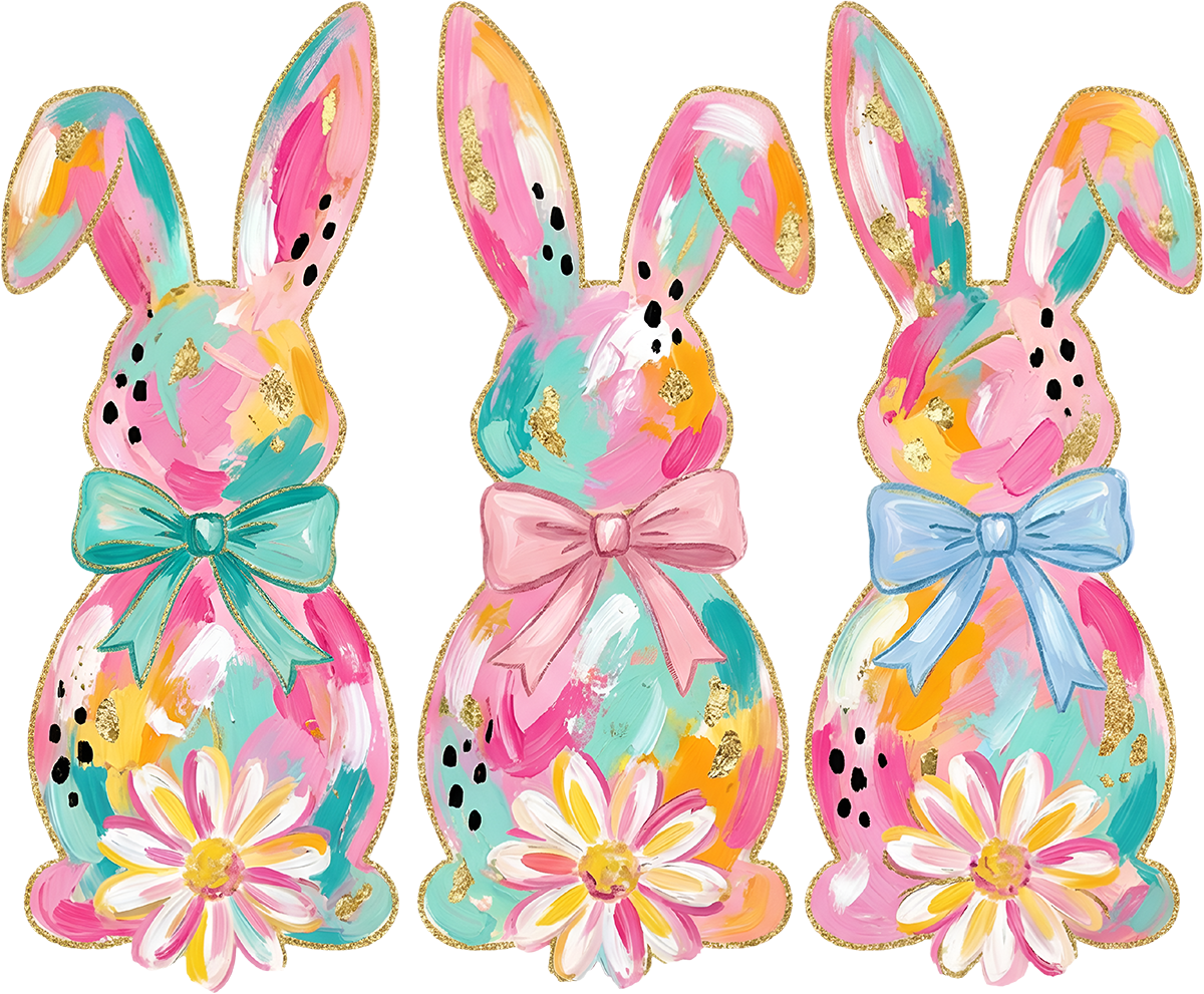 DTF Transfer – EG Bunnies Paint Multi Sizes