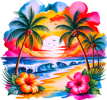 Load image into Gallery viewer, DTF Transfer – Tropical Sunset Multi Sizes (BE-SC002)
