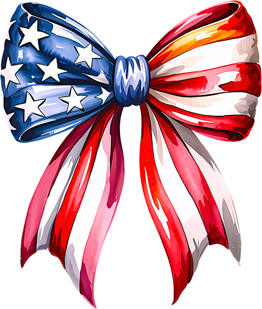 DTF Transfer – EJ  American Flag Bow Multi Sizes
