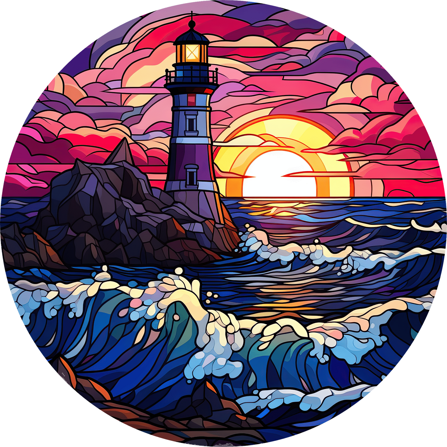 DTF Transfer – Glass Lighthouse Multi Sizes (LH-SC001)