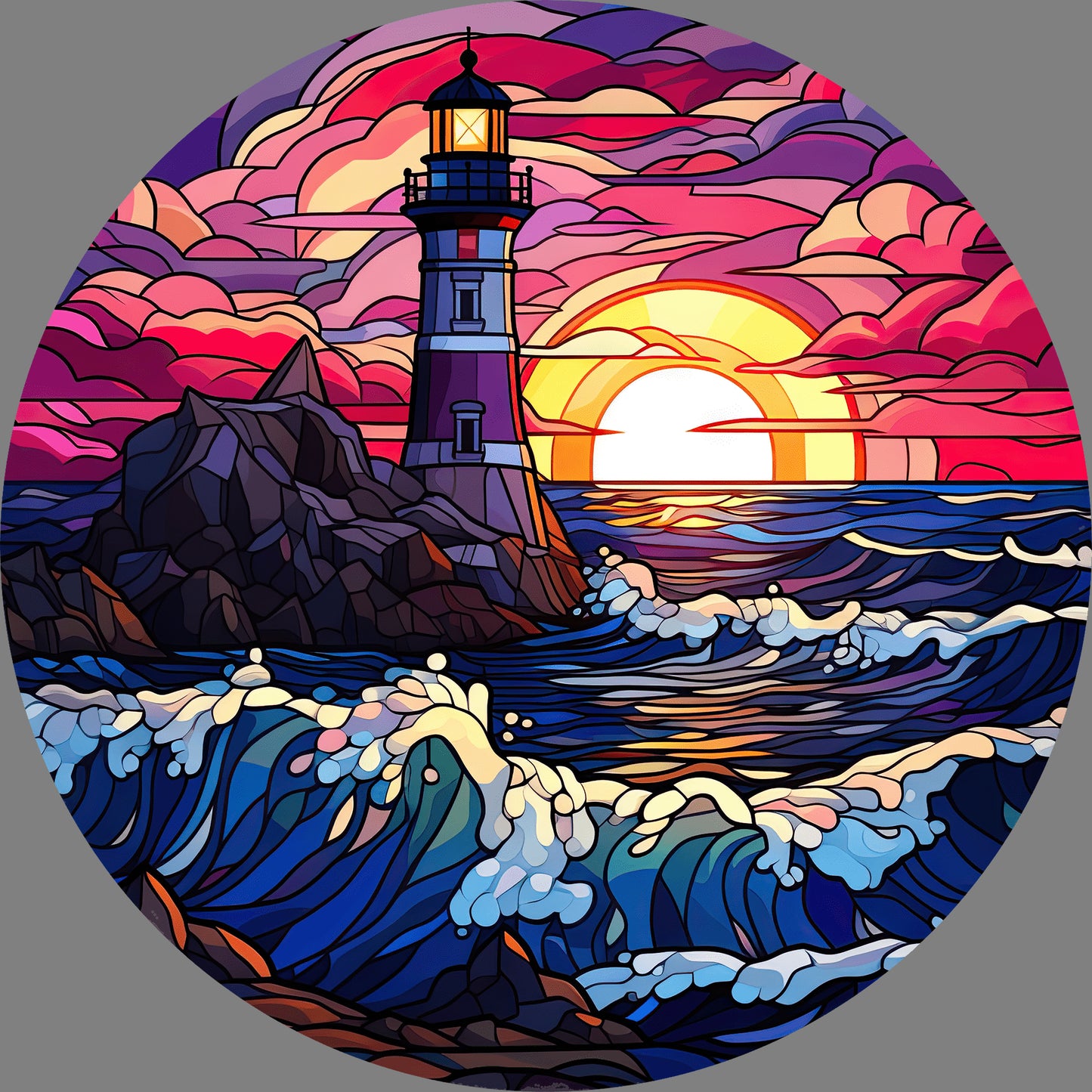 DTF Transfer – Glass Lighthouse Multi Sizes (LH-SC001)