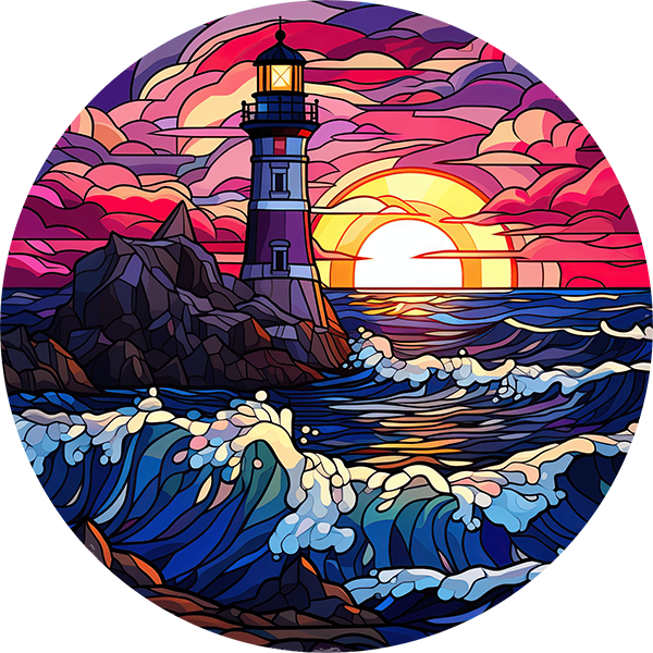 DTF Transfer – Glass Lighthouse Multi Sizes (LH-SC001)