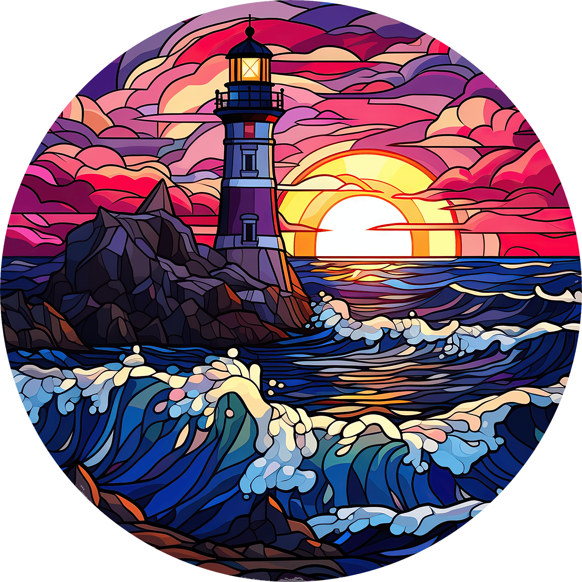 DTF Transfer – Glass Lighthouse Multi Sizes (LH-SC001)