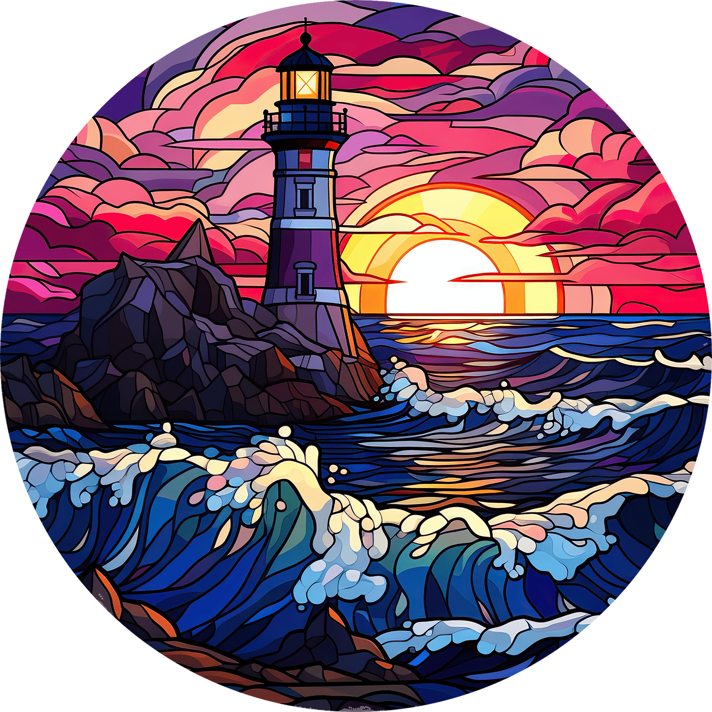 DTF Transfer – Glass Lighthouse Multi Sizes (LH-SC001)