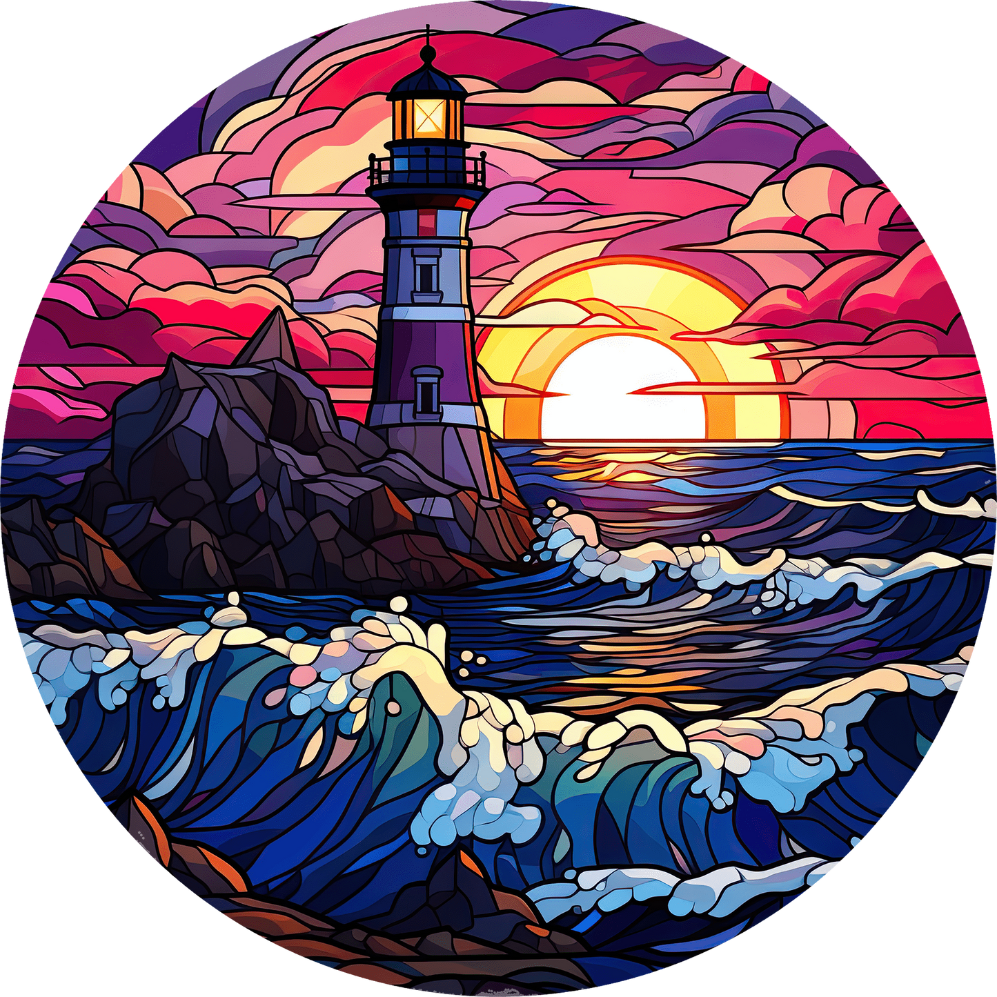 DTF Transfer – Glass Lighthouse Multi Sizes (LH-SC001)