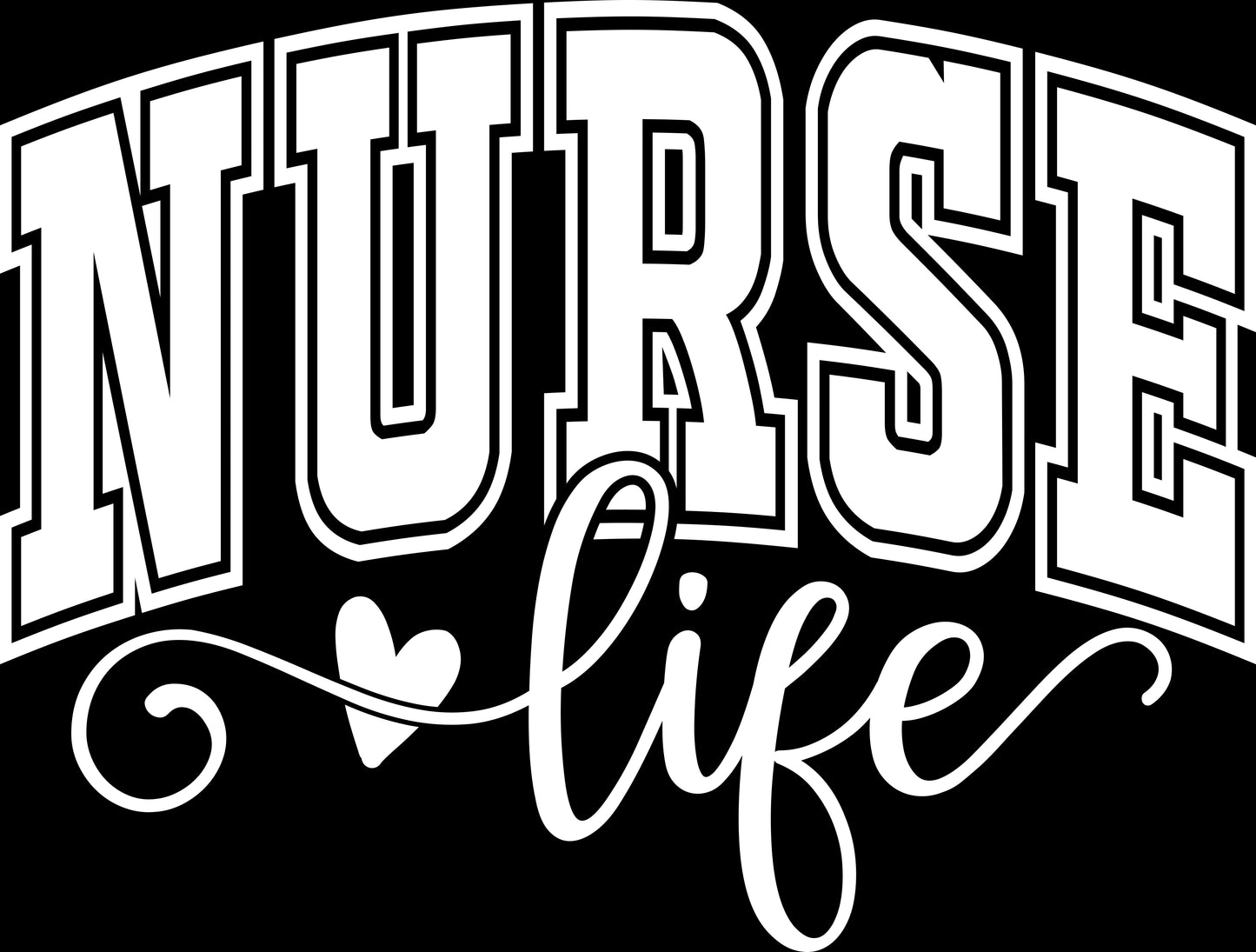 DTF Transfer – Nurse Life Multi Sizes (OC-NU001)
