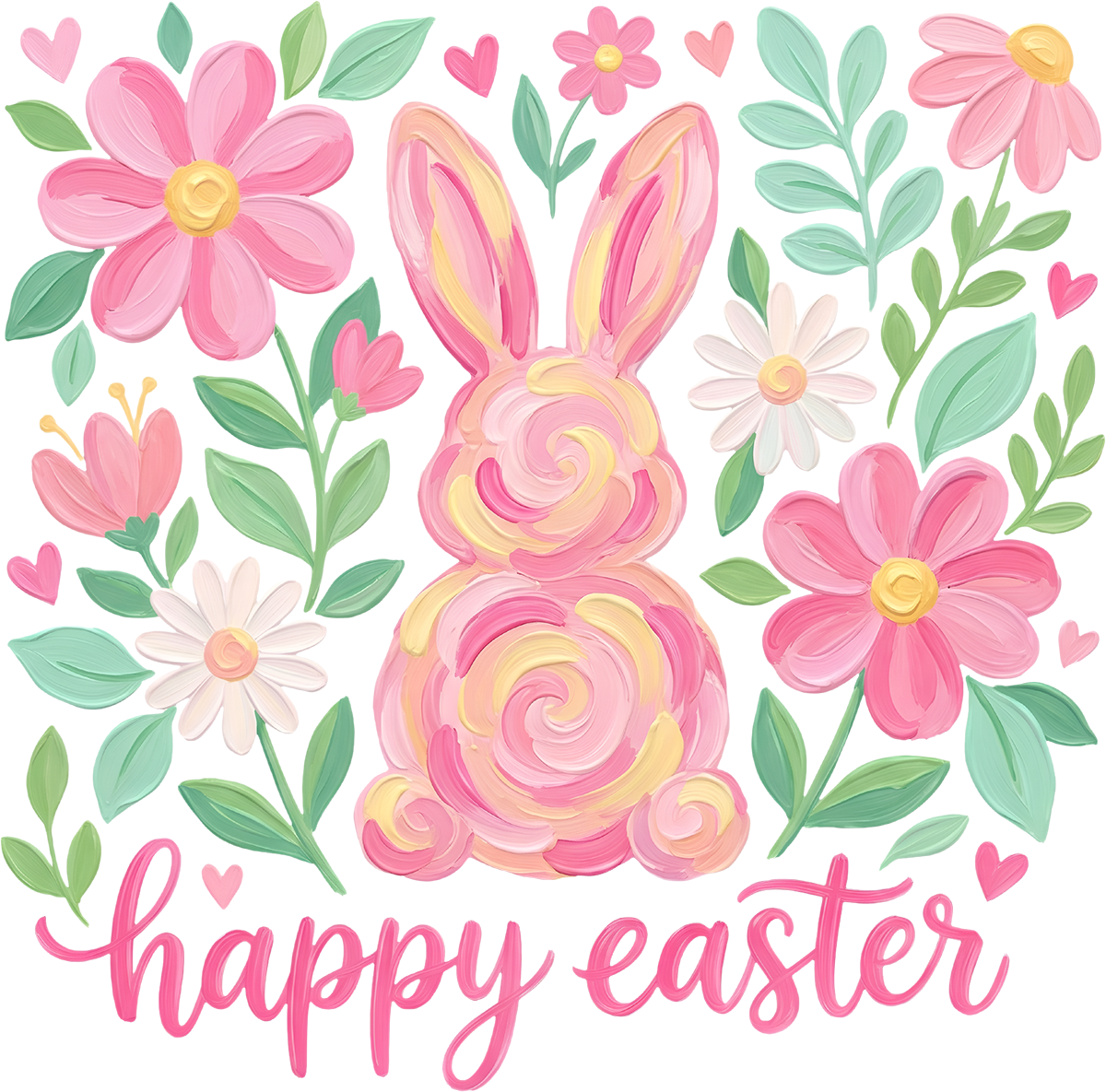 DTF Transfer – EN Happy Easter Paint Multi Sizes