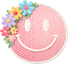 Load image into Gallery viewer, DTF Transfer – ER Yarn Flower Smiley Face Multi Sizes
