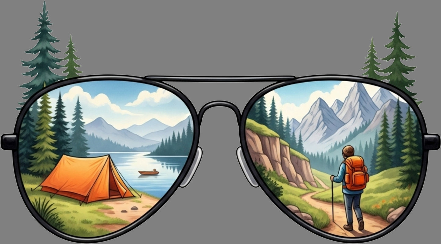 DTF Transfer – Camping Sunglasses Multi Sizes (CA-SC004)