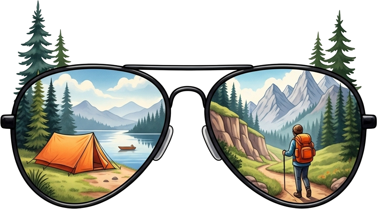 DTF Transfer – Camping Sunglasses Multi Sizes (CA-SC004)