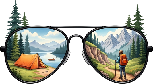 DTF Transfer – Camping Sunglasses Multi Sizes (CA-SC004)