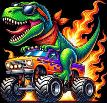 Load image into Gallery viewer, DTF Transfer – EX Dino Truck Multi Sizes
