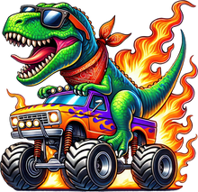Load image into Gallery viewer, DTF Transfer – EX Dino Truck Multi Sizes

