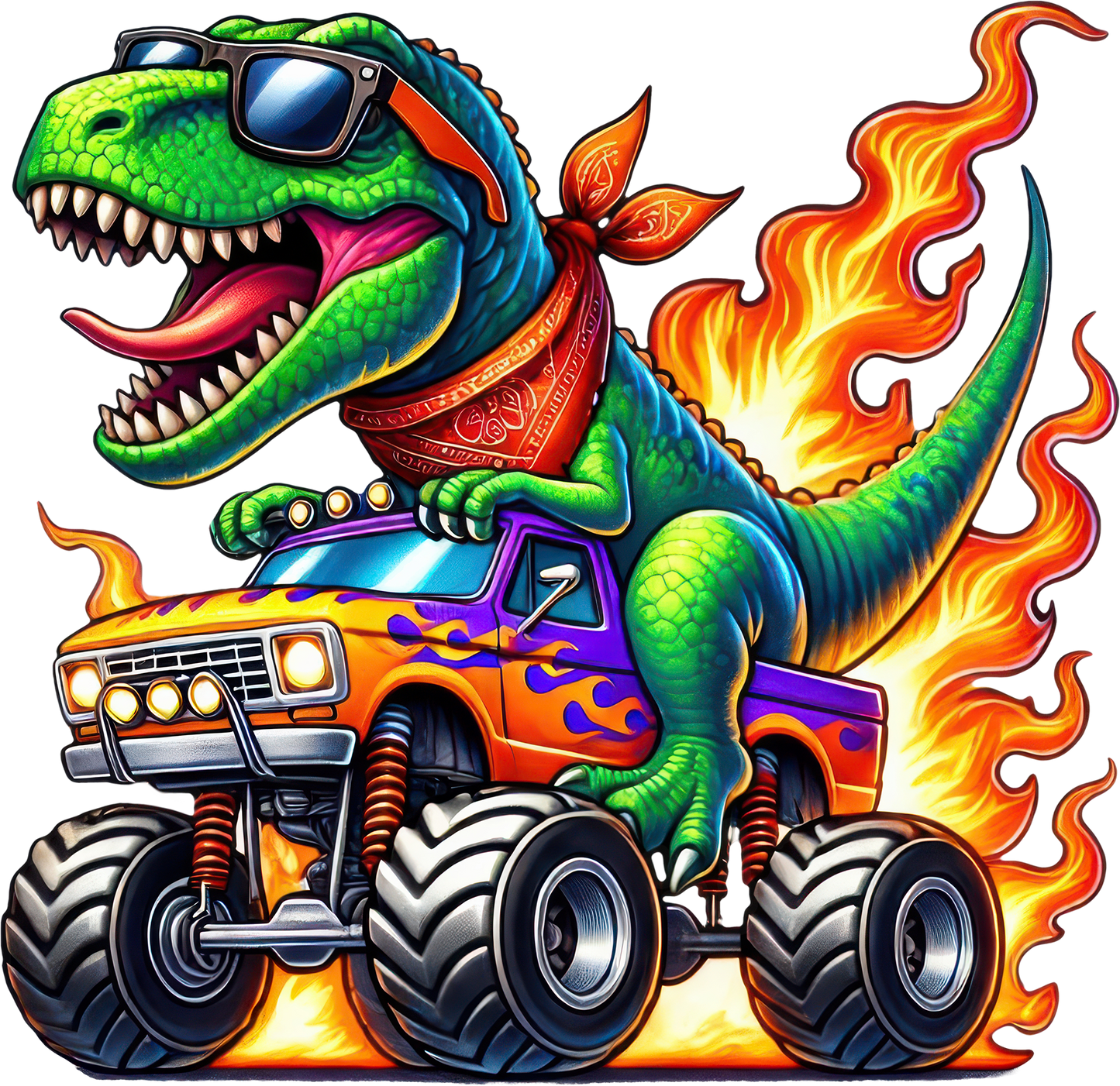 DTF Transfer – EX Dino Truck Multi Sizes