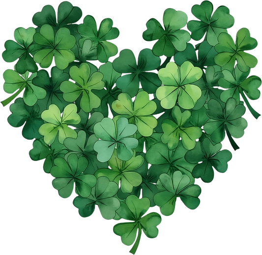 DTF Transfer – EY Shamrock Heart Multi Sizes