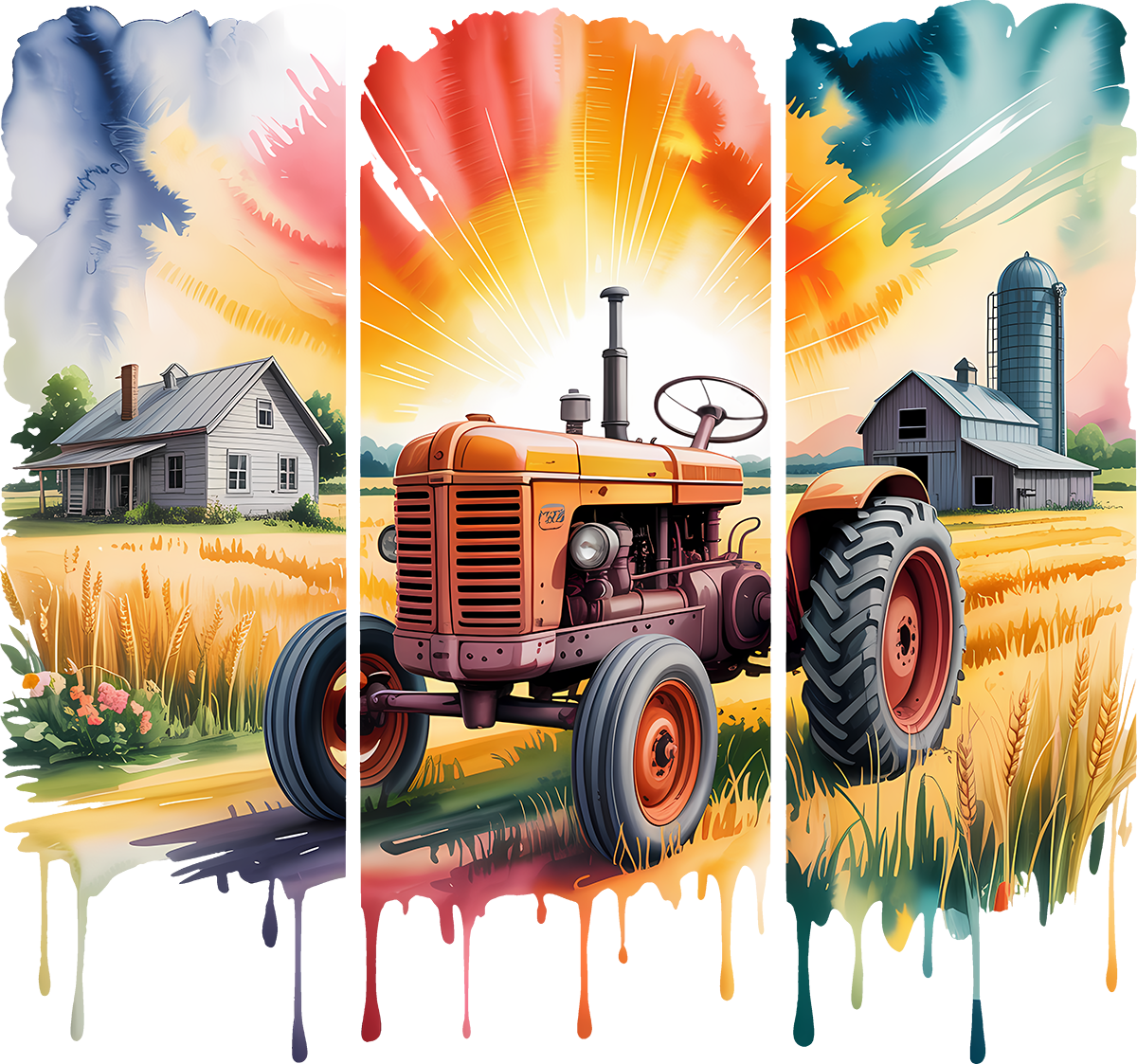 DTF Transfer – Tractor Scene Multi Sizes (FA-SC001)