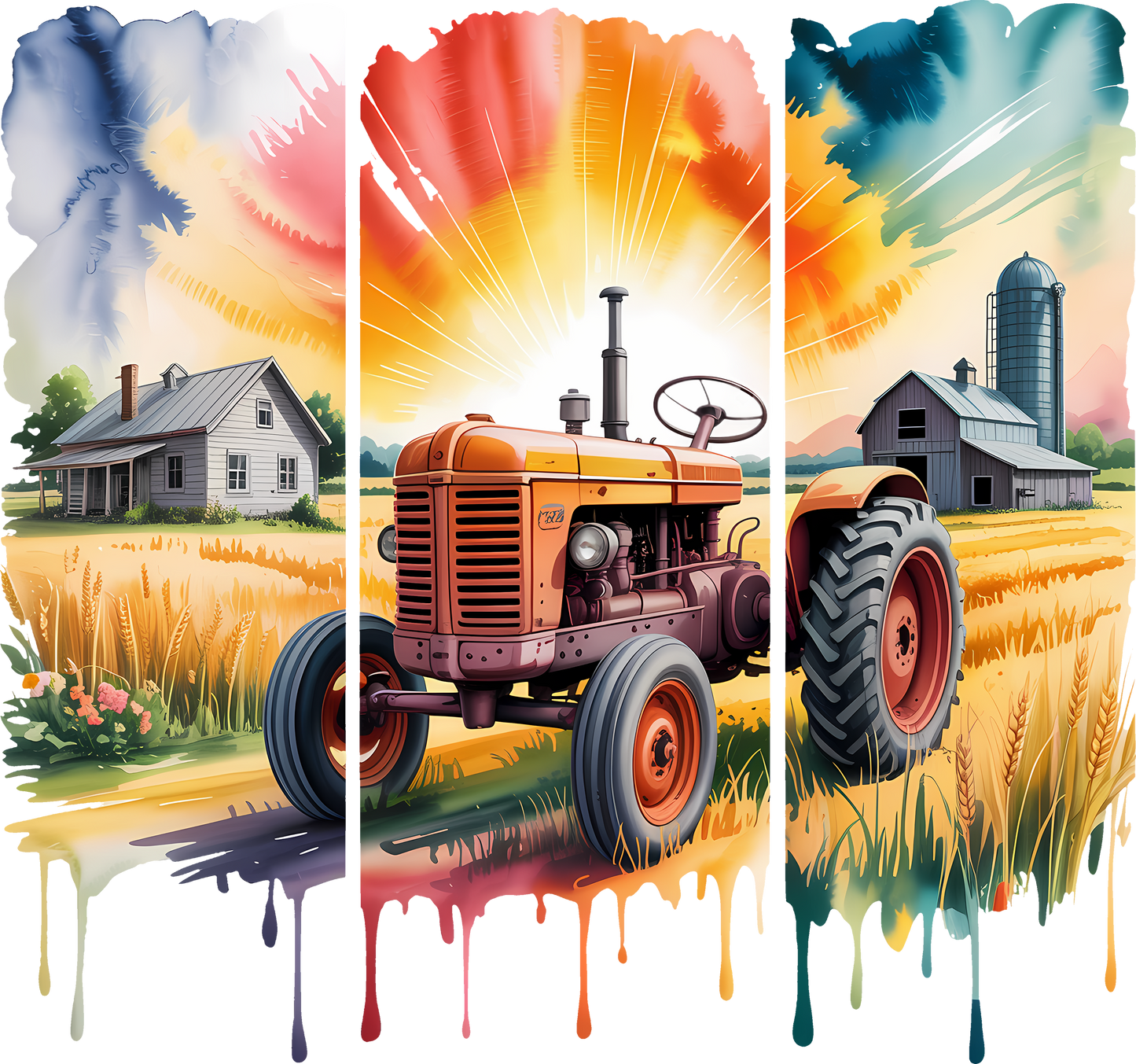 DTF Transfer – Tractor Scene Multi Sizes (FA-SC001)