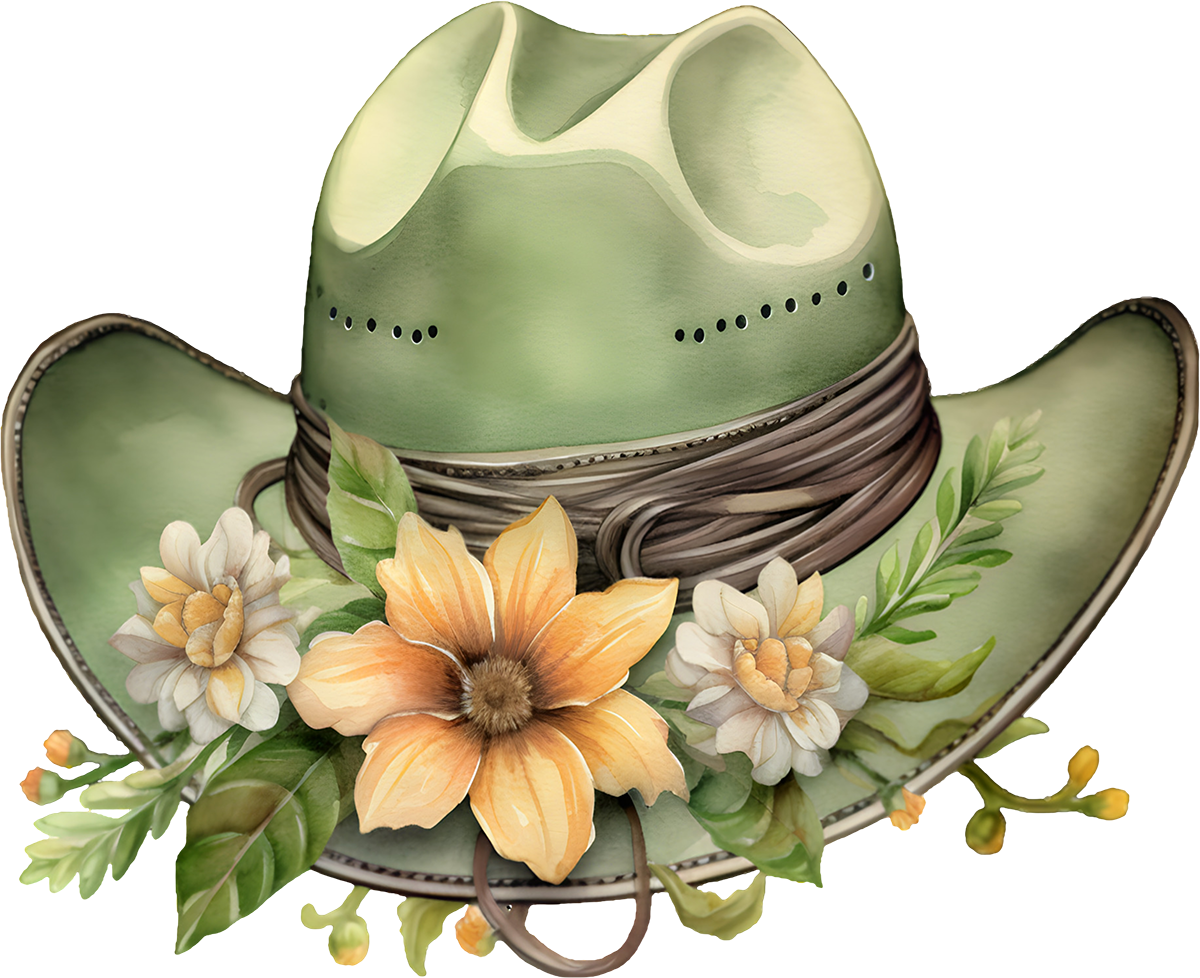 DTF Transfer – FC Green Cowgirl Hat Multi Sizes