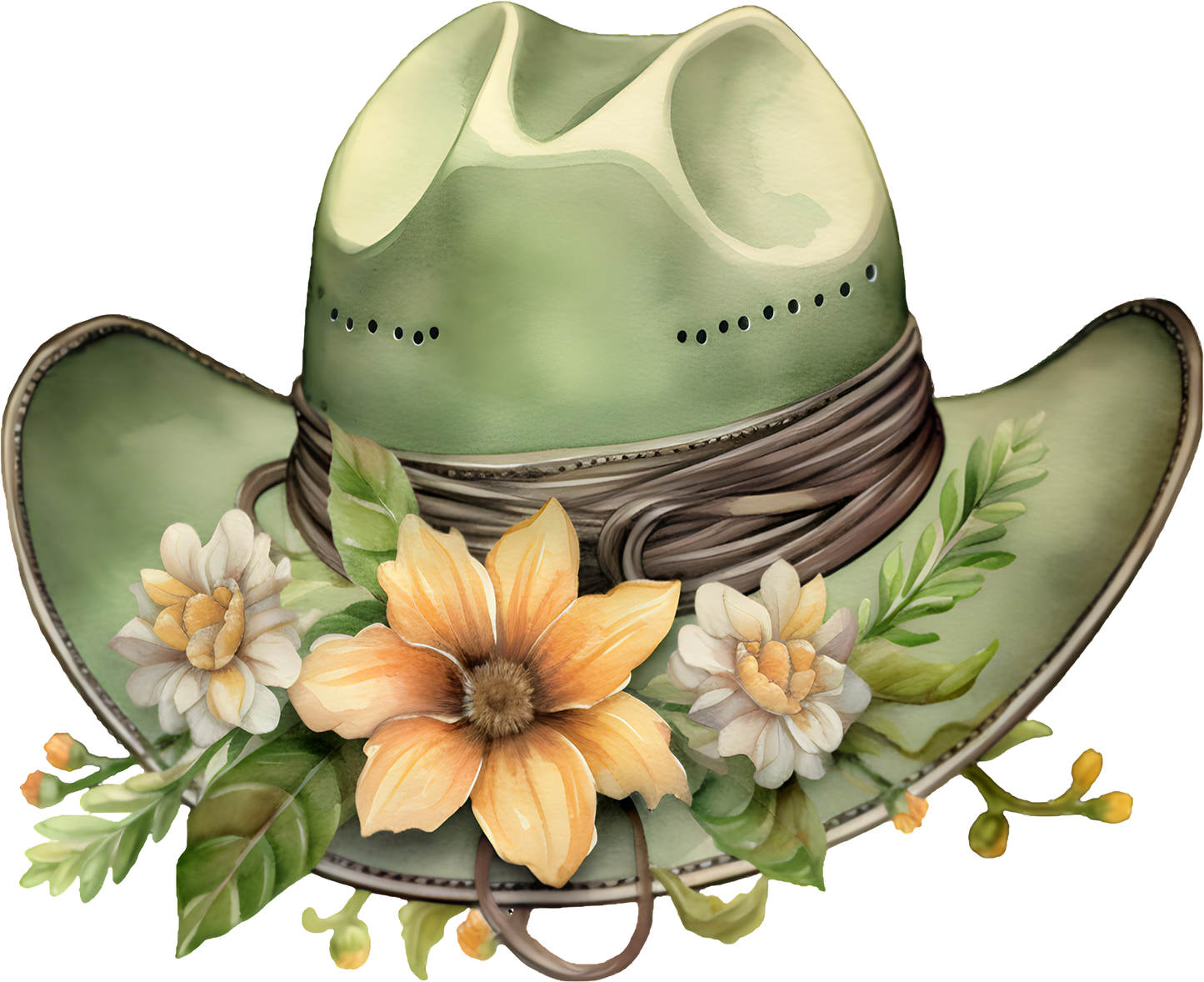 DTF Transfer – FC Green Cowgirl Hat Multi Sizes