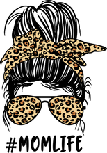 Load image into Gallery viewer, DTF Transfer –Leopard Mom Life Bun Multi Sizes (FE-MB001)
