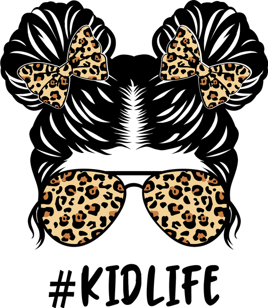 DTF Transfer – Leopard Kid Life Bun Multi Sizes (FE-MB002)