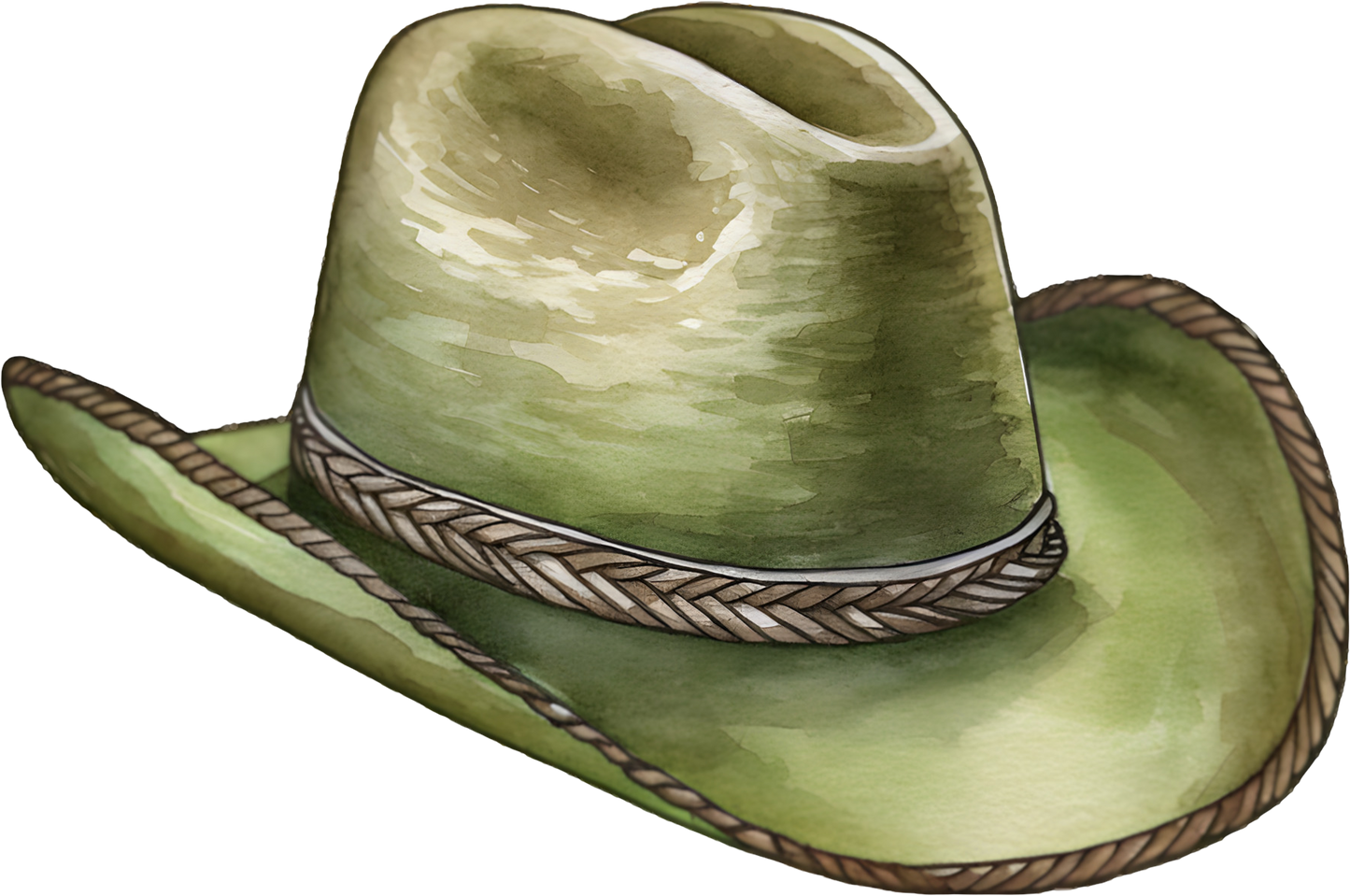 DTF Transfer – FE Green Cowboy Hat Multi Sizes