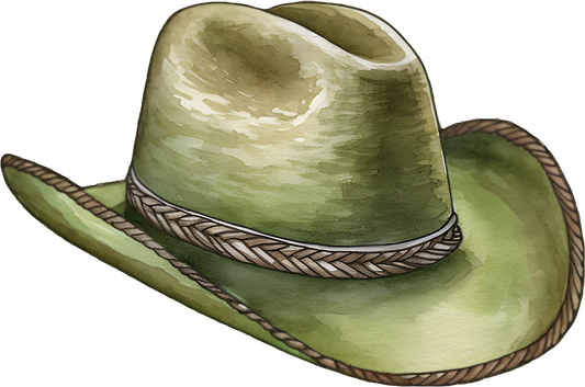 DTF Transfer – FE Green Cowboy Hat Multi Sizes