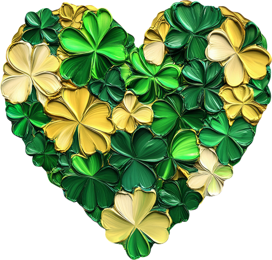 DTF Transfer – FF Paint Clover Heart Multi Sizes