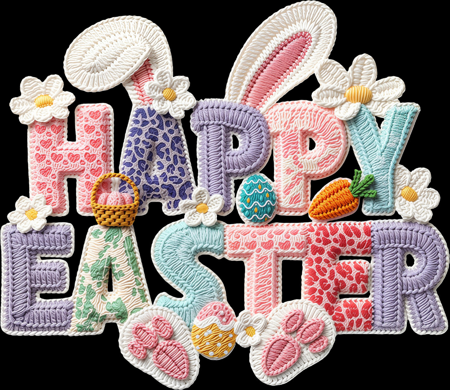 DTF Transfer – FH Yarn Happy Easter Multi Sizes