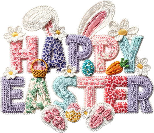 DTF Transfer – FH Yarn Happy Easter Multi Sizes