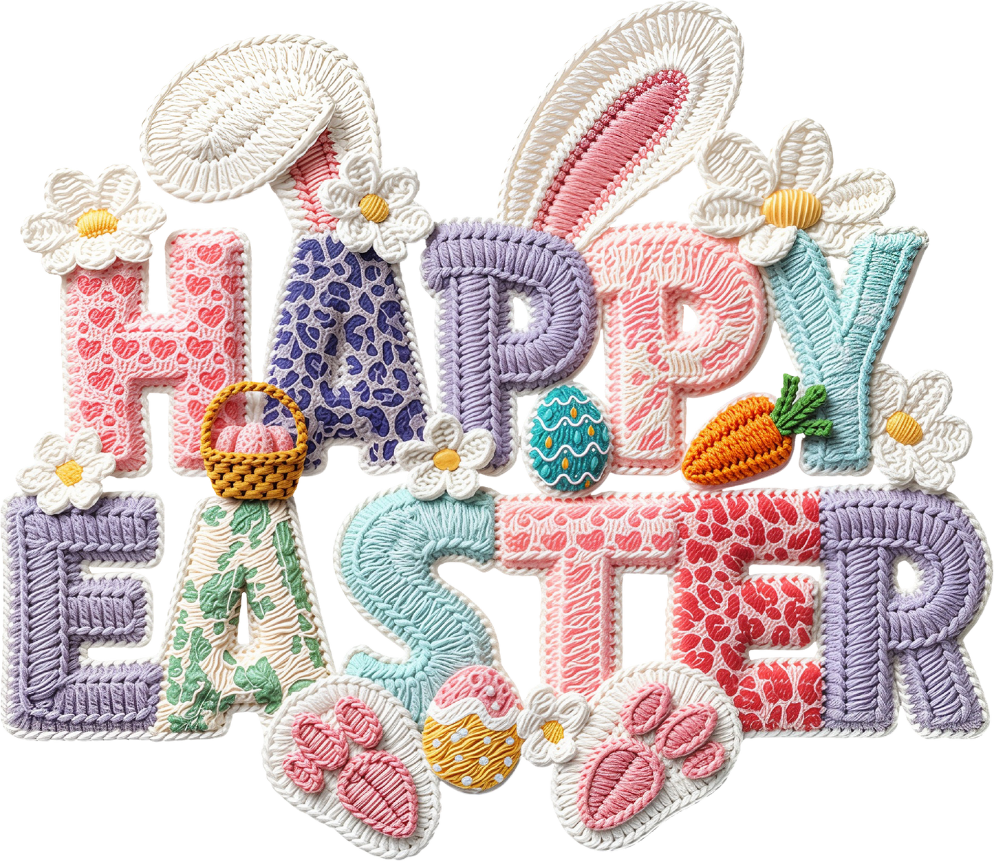 DTF Transfer – FH Yarn Happy Easter Multi Sizes